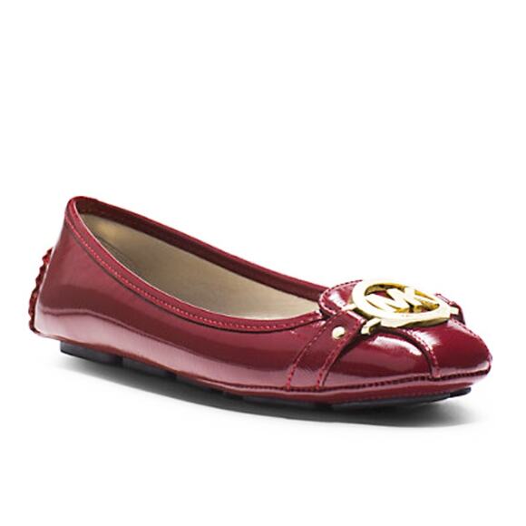 2 Pair Bundle of Michael Kors Fulton Moccasins Women's 9M Red and Brown MK Logo - Picture 1 of 14